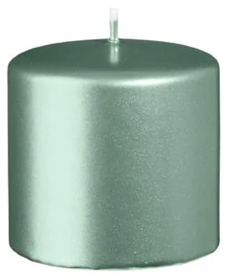 Produktbild von Stumpenkerzen Metallic Matt Candy Green 70 x Ø 70 mm, 12 Stück