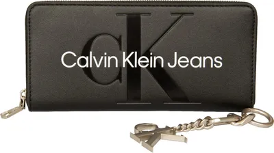 Produktbild von Damenbrieftasche und Schlüsselanhänger CK CALVIN KLEIN JEANS Artikel K60K611419 Geschenk-Schlüsselanhänger mit umlaufendem Reißverschluss 19 x 9 x 2,5 cm (ungefähr), UNICA - ONE SIZE, Poliuretano 100%