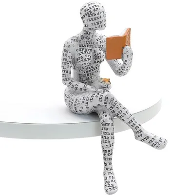 Image de Figurine d'une femme en train de lire, décoration pour bibliothèque, sculpture abstraite représentant une amoureuse des livres