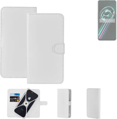 Produktbild von K-S-Trade Handy Hülle Schutz Hülle kompatibel mit Realme 9 Pro Plus Cover Case Bookstyle Bumper weiß 1x