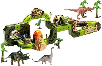 Imagen del producto de Montaña rusa de dinosaurios para niñas y niños: kit educativo para construir, que fomenta la motricidad fina y el aprendizaje a través del juego, tamaño pequeño