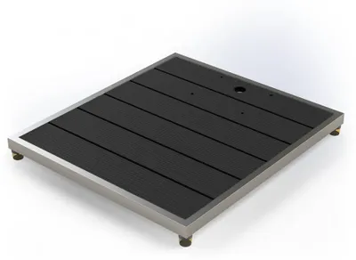 Produktbild von HAF Ideal Eichenwald WPC Bodenplatte 840x750 mm in Anthrazit | Rutschfeste, langlebige und wetterfeste Duschplattform für Solar Gartendusche von Ideal