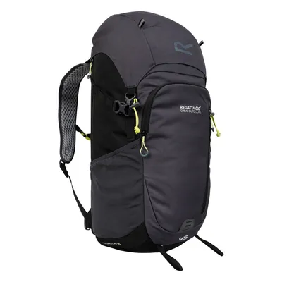 A studio shot of a backpack on a white background.