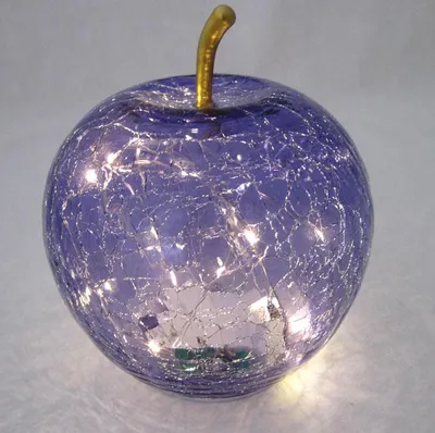 Produktbild von Glas Deko-Apfel krakeliert Helllila Timer, ca. 16,0x17x16cm B/H/T