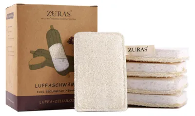 8 vegane Luffa-Schwämme, biologisch abbaubar, für Bad & Küche