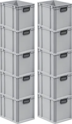 Produktbild von SparSet 10x Eurobox NextGen Portable Duo  Germany | HxBxT 32x30x40cm | 30 Liter | Eurobehälter, Transportbox, Transportbehälter, Stapelbehälter