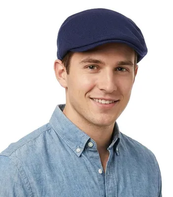 Immagine prodotto di Cappello da baseball da uomo, in maglia, modello flatcap, newsboy, colore blu navy, taglia M-L, realizzato in poliestere e cotone