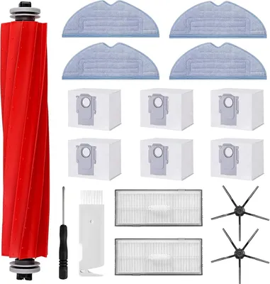 Produktbild von Ersatz-Set für Roborock S7 S7 Plus S7 MaxV S7 MaxV Ultra Staubsauger Roboter, 6 Staubbeutel, 1 Main Rollbürste, 2 Seitenbürsten, 2 Filter, 4 Mopp Wischtücher,Saugroboter Zubehör