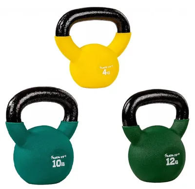 Obrázek produktu pro MOVIT Sada 3 kettlebell činek, litina a vinyl, 26 kg
