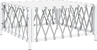 Obrázok produktu pre vidaXL Záhradný stôl biely 70x70x34 cm Látka