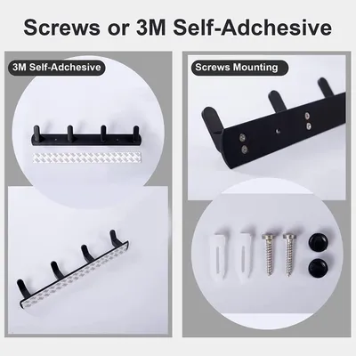 Imagen del producto de Ganchos para perchero de acero inoxidable, con 4 ganchos, para montaje en pared