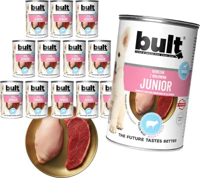 Produktbild von Bult | Bult Junior Nassfutter - 12x400g - Huhn und Rind - für Welpen - 77% Feuchtigkeit