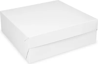 Obrázek produktu pro 50 bílých krabic na dorty 18x18x9 cm - na dorty a zákusky | Elegantní a robustní
