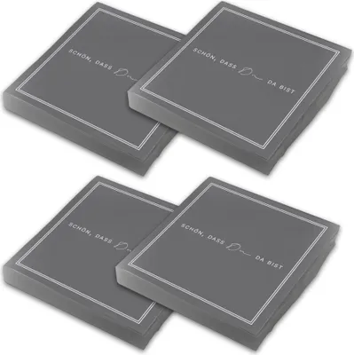 Produktbild von ITENGA 80x Servietten Schön dass du da bist V3 grau