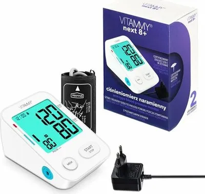 Produktbild von VITAMMY NEXT 8+ Arm-Blutdruckmessgerät mit Manschettendruckmessung und Netzteil
