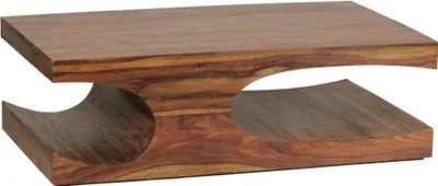 Produktbild von Couchtisch BOHA Massiv-Holz Sheesham 118 cm breit Wohnzimmer-Tisch Design dunkel-braun Landhaus-Stil Beistelltisch