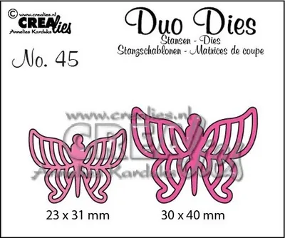 Produktbild von Crealies Duo Die no. 45 Stanzschablone - Schmetterlinge 7