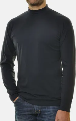 Produktbild von RAGMAN Herren Shirt Langarm Stehkragen Regular Fit Marine 100% Baumwolle XXL