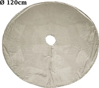 Produktbild von Kuschlige Christbaumdecke Rund Ø 120cm Weihnachtsbaumdecke Weihnachtsbaum Decke Tannenbaum Unterlage, Farbe:Taupe / Samt