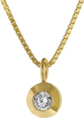 trendor 75042 Gold Anhänger mit Zirkonia an goldplattierter Kette 1