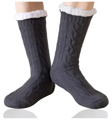 Productafbeelding van Antislip sokken heren - Gevoerd met fleece - Warm en dik - Huissokken