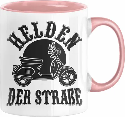 Produktbild von Mofa Geschenk Tasse Helden Der Strasse Mofa Mofa Führerschein (Rosa)