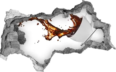 Produktbild von Selbstklebender Loch-3D-Aufkleber 95x73 cm verschütteten Kaffee