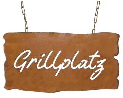 Produktbild von Gartenschild Edelrost rostige Spruchtafel zum Hängen Deko für Grillplatz