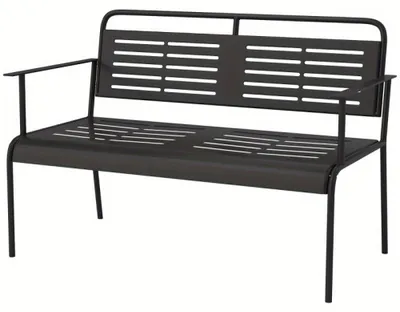 Immagine prodotto di Divano da esterno - Divano a due posti - Panca da giardino - Panca per balcone - Panca con schienale e braccioli
