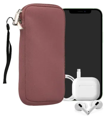 Produktbild von kwmobile Neopren Handytasche für Smartphones XXL - 7" - Handy Tasche mit Reißverschluss - Handyhülle universal Dark Rose