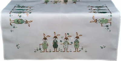 Produktbild von Tischdecke Tischläufer Stickerei Hasenkinder Osterhasen Ostern 85 x 85 cm