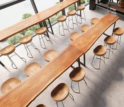 Produktbild von 360Home Gastronomiemöbel Restaurant Design Esstisch Biertisch Stehtisch Bareinrichtung Vollholz 180*60*105cm