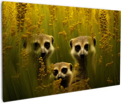 Produktbild von Wallario Premium Leinwandbild Versteckspiel im Feld in Größe 60 x 90 cm