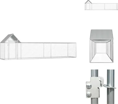 Zdjęcie produktu dla vidaXL Kurnik 5x1x1,5 m Stal ocynkowana - Pomieszczenia i wybiegi dla małych zwierząt