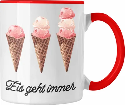 Produktbild von Trendation - Eis Geht immer Tasse Geschenk Eis-Liebhaber  (Rot)