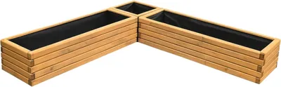Produktbild von HolzGarden Set 3 Stück Pflanzkübel Holz 2x 80x30x40 cm + 40x30x40 cm Imprägniert Farbe Pinia Wetterfest Blumenkasten Blumentopf