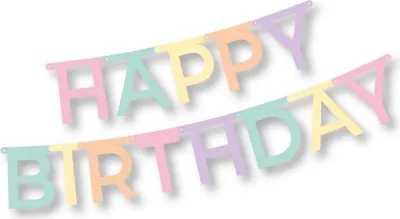 Produktbild von Grußkette 1,8 m x 13,8 cm "Happy Birthday" pastell