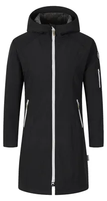 Produktbild von Blue Wave Damen Softshellparka Mareike mit Fleece-Futter - Wasserdichter Softshell-Mantel mit Kapuze in Schwarz Größe 56