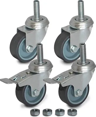 Produktbild von Famanu Zwenkrollen Heavy Duty - Gummirollen für Möbel, 120 kg