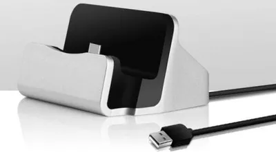 Produktbild von System-S Universal USB 3.1 Typ C Dock Cradle Dockingstation Ladegerät Tischladestation Farbe silber