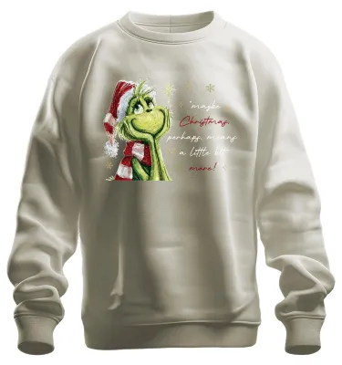 Obrázok produktu pre Grinch Santa Vianoce – možno Vianoce znamenajú niečo viac Uni mikina, prírodná farba, M