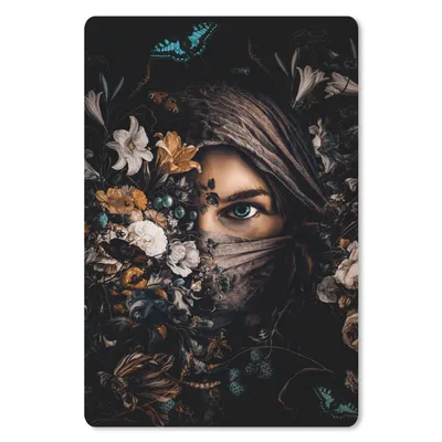 Produktbild von MuchoWow® Mauspad Mousepad Frau - Luxus - Blumen - Schmetterling - Porträt 40x60 cm - Mousepads - Maus Mat - Pad - Mausunterlage - Schreibtisch Accesoire