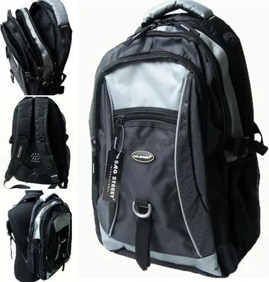 Produktbild von Rucksack Sport Freizeit Nylon schwarz grau Damen Herren Ru8018