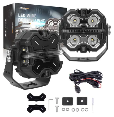 Obrázek produktu pro LED světlomety s dálkovým světlem, průměr 3,5 palce, s funkcí denního svícení (DRL) a oranžovým světlem, určené pro SUV, terénní vozidla, lodě, stupeň krytí IP68, sada (2 kusy)