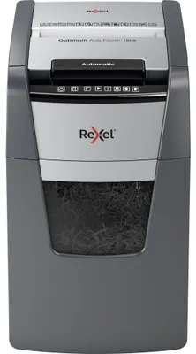 Produktbild von Rexel AutoFeed+ 150X automatischer Aktenvernichter  P-4  schneidet Konfettischnitt (4x28mm)  150 Blatt  44 Liter Behälter