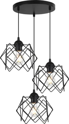 Produktbild von Pendelleuchte Stella 3-flammig, schwarzer Glasschirm, E27