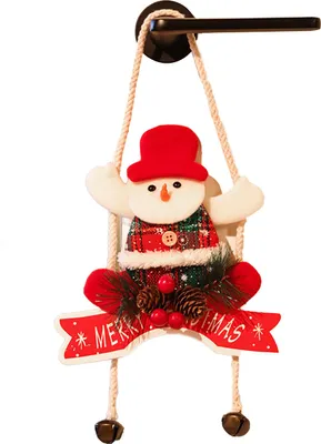Produktbild von Weihnachtsdekoration zum Aufhängen, 3D-Türknauf, Weihnachtsmann, Schneemann, Elch, Bär, Weihnachtsmann, Wandkunst, Schild für Wohnzimmer, Schlafzimmer, Innendekoration