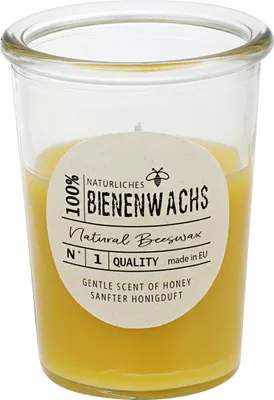 Produktbild von 100% Bienenwachs-Kerze Becherglas 89 x Ø 68 mm