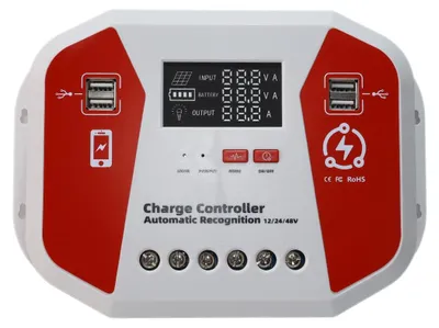 PWM Solar Laderegler 60A, 12V/24V/48V, LCD, 4 USB-Ports
