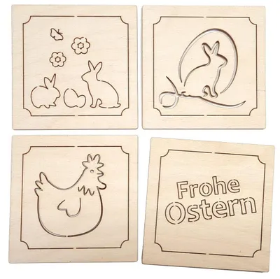 Produktbild von Untersetzer Frohe Ostern natur BxHxT 8x0,3x8cm NEU